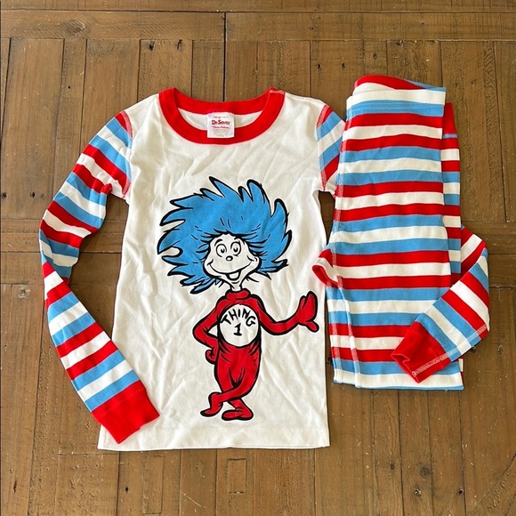 Hanna andersson Dr. Seuss Thing 1 Pajama Set - Red, Blue, White - Picture 1 of 13